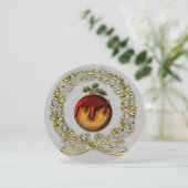 vergulde feestelijke pruim pudding verrukking kers feestdagenkaart (Staand voorkant)