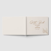 Vergulde Floral Cream & Goud Gepersonaliseerde bru Gastenboek (Volledig)