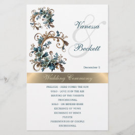 Vergulde Floral Elegance Trouwprogramma
