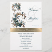 Vergulde Floral Elegance Trouwprogramma (Voorkant)