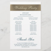 Vergulde Floral Elegance Trouwprogramma (Achterkant)