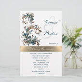 Vergulde Floral Elegance Trouwprogramma (Staand voorkant)