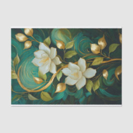 Vergulde Gardenia Bloesems, Witte Formele Tropisch Tissuepapier