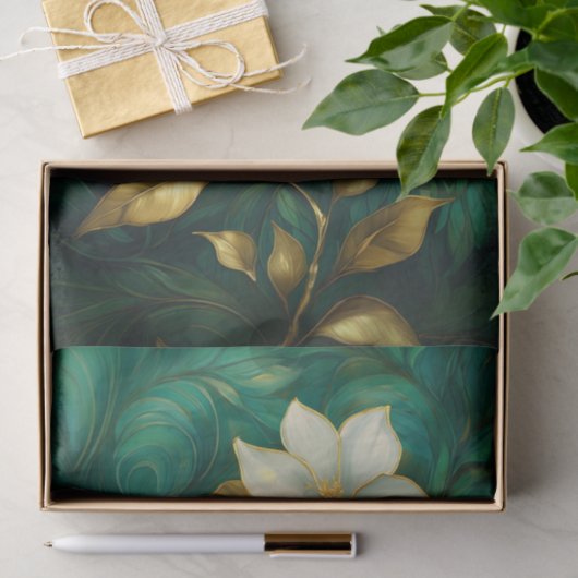 Vergulde Gardenia Elegantie, formele bloemen Tissuepapier (Geschenk)