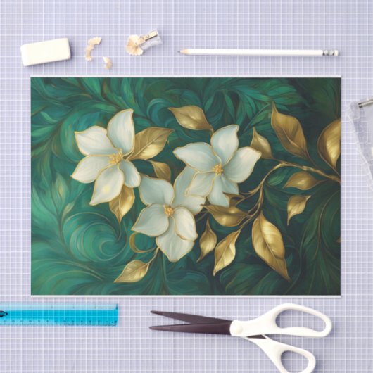 Vergulde Gardenia Elegantie, formele bloemen Tissuepapier (Craft)