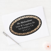 Vergulde Garland Elegant Ovaal Ovale Sticker (Envelop)