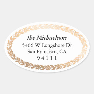 Vergulde Garland Elegant Ovaal Ovale Sticker