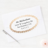 Vergulde Garland Elegant Ovaal Ovale Sticker (Envelop)