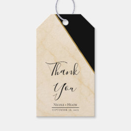 Vergulde geometrie Luxe ivoor & goud marmeren brui Cadeaulabel