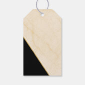 Vergulde geometrie Luxe ivoor & goud marmeren brui Cadeaulabel (Achterkant)