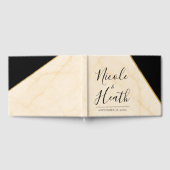 Vergulde geometrie Luxe ivoor & goud marmeren brui Gastenboek (Volledig)