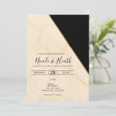 Vergulde geometrie Luxe ivoor & goud marmeren brui Kaart (Staand voorkant)