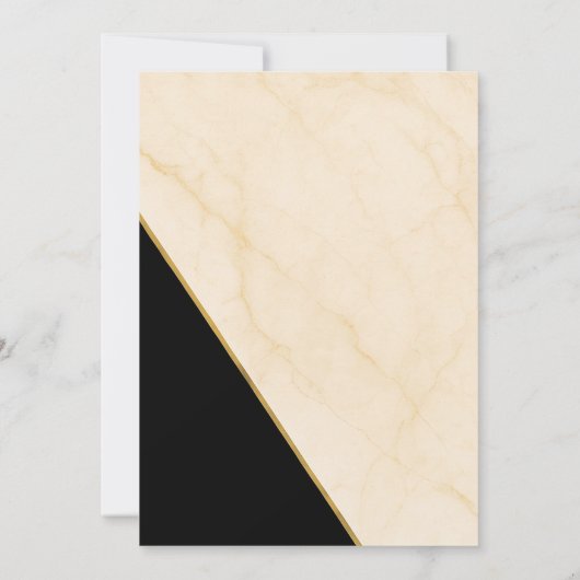 Vergulde geometrie Luxe ivoor & goud marmeren brui Kaart (Achterkant)