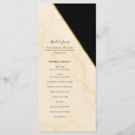 Vergulde geometrie Luxe ivoor & goud marmeren brui Menu