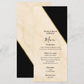Vergulde geometrie Luxe ivoor & goud marmeren brui Menu (Voorkant / Achterkant)