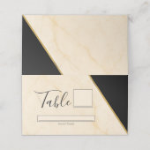 Vergulde geometrie Luxe ivoor & goud marmeren brui Plaatskaartje (Buitenkant ongevouwen)