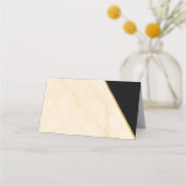 Vergulde geometrie Luxe ivoor & goud marmeren brui Plaatskaartje (Achterkant)