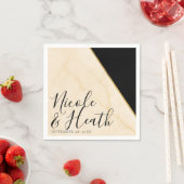 Vergulde geometrie Luxe ivoor & goud marmeren brui Servet (Insitu)