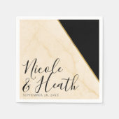 Vergulde geometrie Luxe ivoor & goud marmeren brui Servet (Voorkant)