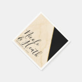 Vergulde geometrie Luxe ivoor & goud marmeren brui Servet (Hoek)