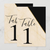 Vergulde geometrie Luxe ivoor gouden marmeren tafe Kaart (Voorkant / Achterkant)