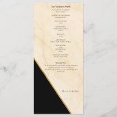 Vergulde Geometrie Luxe Ivoor & Gouden Marmeren Tr Menu (Achterkant)