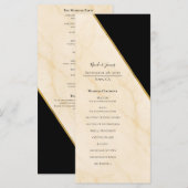 Vergulde Geometrie Luxe Ivoor & Gouden Marmeren Tr Menu (Voorkant / Achterkant)