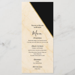 Vergulde Geometrie Luxe Ivoor & Gouden Marmeren Tr Menu