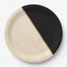 Vergulde Geometrie Luxe Ivoor & Gouden Marmeren Tr Papieren Bordje