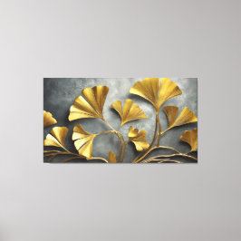 Vergulde Ginkgo: Metaal Kunstenaarschap Canvas Afdruk