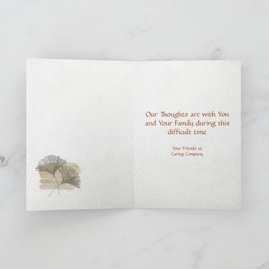 Vergulde Ginkgo Zakelijke Betuigingskaart Kaart (Binnen)