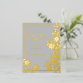 Vergulde Glamour Bruiloft Save the Date Folie Uitnodiging Briefkaart (Staand Voorkant)