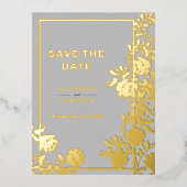 Vergulde Glamour Bruiloft Save the Date Folie Uitnodiging Briefkaart (Voorkant)