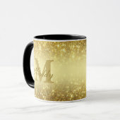 vergulde glitters gepersonaliseerd mok (Voorkant links)