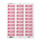 Vergulde Goudblad Roze Kersenbloesem Etiket (Full Sheet)