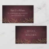 Vergulde gouden botanische bruiloft website Invoeg Plaatskaartje (Voorkant / Achterkant)