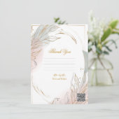 Vergulde gouden salie & blos botanische trouw kaart (Staand voorkant)