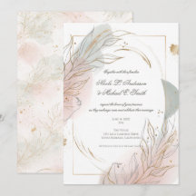 Vergulde gouden salie & blush botanische trouw 