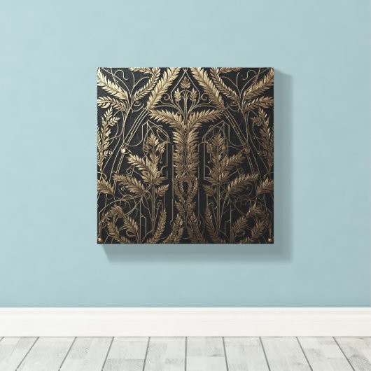 Vergulde Graanoogst Canvas Afdruk (Insitu (Houten vloer))