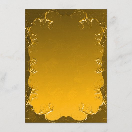 Vergulde Grandeur Bruiloft Receptie Details Informatiekaartje (Achterkant)