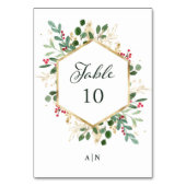 Vergulde groenblijvende planten op wit | Kersttrou Kaart (Voorkant)