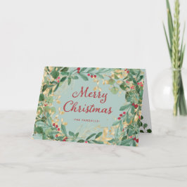 Vergulde Groene Pracht | Prettig Kerstfeest Feestdagen Kaart