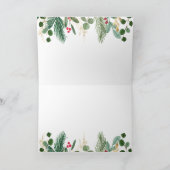 Vergulde Groene | Prettig Kerstfeest Feestdagen Kaart (Binnen)