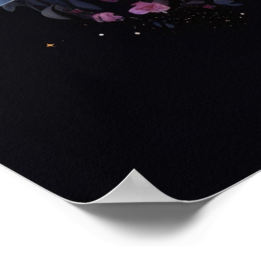 vergulde halve maan bloei poster (Hoek)