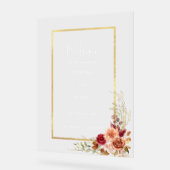 Vergulde Herfst Terracotta Bloemen Welkom Acryl Bord (Hoek)