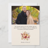 Vergulde Herfst Terracotta Bloemenfoto Bedankkaart (Achterkant)