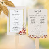 Vergulde Herfst Terracotta Bloemenprogramma Handwaaier