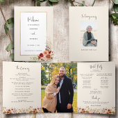 Vergulde Herfst Terracotta Floral Drieluik Programma