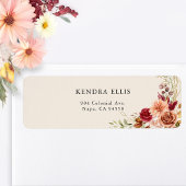 Vergulde Herfst Terracotta Floral Etiket