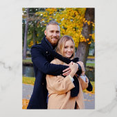 Vergulde Herfst Terracotta Floral Folie Uitnodiging (Achterkant)